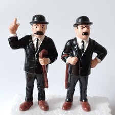  Figurines Tintin -  Dupont et Dupond - Hergé BULLY 1990 - 8cm