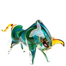 Figurine en verre sculpture Taureau en verre de style Murano moderne