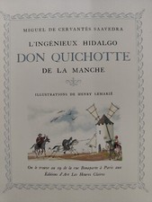DON QUICHOTTE de la Manche illustré PAR  Henry LEMARIE en 4 VOLUMES