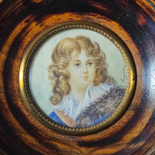 Miniature peinture – Époque Napoléon III (vers 1850–1870) – Portrait d’enfant –
