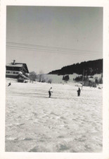 ANCIENNE PHOTOGRAPHIE ~1950 SPORT D'HIVER DESCENTE A SKI