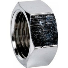 Ecrou laiton 6 pans pour collet battu chromé Ø 14 - filetage 15/21 BRICOZOR