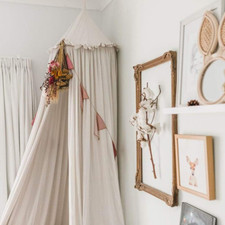 Beige Kids Bed Canopy with