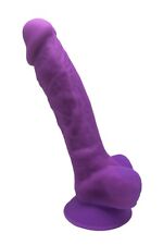 Gode Double Densité Violet 17,5 cm en Silicone - Verge Très Flexible - Ventouse