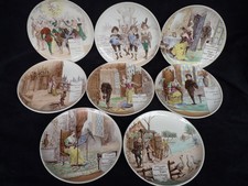 8 ANCIENNES ASSIETTES PARLANTES T signées CREIL MONTEREAU