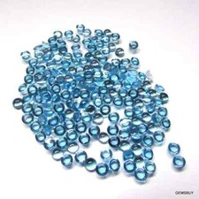 Cabochon rond topaze bleue