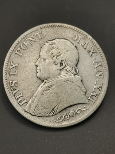 Lira argent 1866 roma pius - argent, r