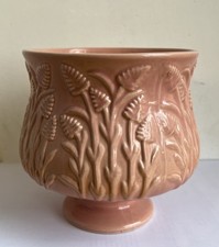 CACHE POT VINTAGE FAIENCE ROSE