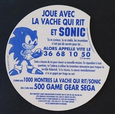 Intercalaire carton LA VACHE QUI RIT 1995 SONIC SEGA variante fine