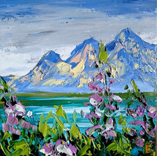 Paysage de montagnes huile