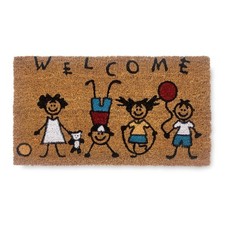 TAPIS Paillasson en noix de coco naturelle La famille de couleurs FAMILY