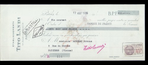 étab tito landi - paris, 1935