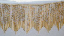 Franges de perles en verre miel et transparent