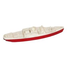 Jouet vintage bateau paquebot 17 cm en plastique rouge & crème ( no plastica )