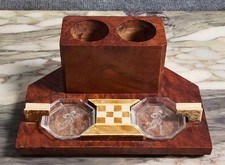 Necessaire de fumeur époque Art Déco en loupe et marquéterie vers 1930