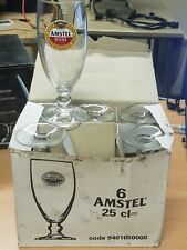 6 verres a pied bière amstel lager no Grimbergen affligem 25cl neuf