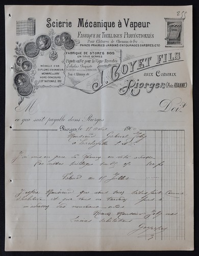 Billhead facture 1900 riorges - facture,