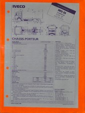 IVECO GRANDS ROUTIERS / 190-33 TURBOSTAR / CHASSIS PORTEUR / FICHE de 1986