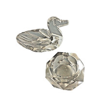 Cygne miniature & pot en verre