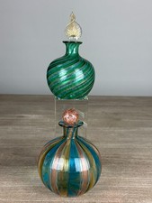 Vase, boule, ancien en verre de Murano, torsade, design vintage x 2 collection