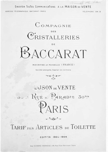 Cristal baccarat catalogue - catalogue, de