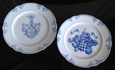 Paire assiettes porcelaine