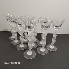 12 verres à liqueur vintage Femme Nue Cristal