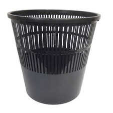 CORBEILLE A PAPIER POUBELLE DE BUREAU PLASTIQUE NOIR