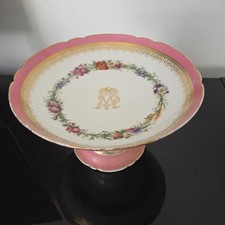 Compotier Porcelaine Peinte Armoiries Chevalier Monogramme MP XIXè Coupe