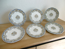 SERIE DE SIX ASSIETTES DESSERT FAIENCE GIEN DECOR ENFANTS AUX PRESSOIRS Lot 1.