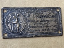 PLAQUE TOLE CARTE DE VISITE AMBLARD AEF COLONIES MISSIONS DES PETROLES GEOMETRE