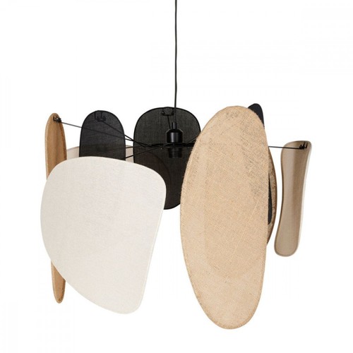 Suspension abat jour lin - -,