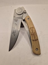 Couteau de poche Liner Thiers Nature Boussole manche gravé Claude Dozorme