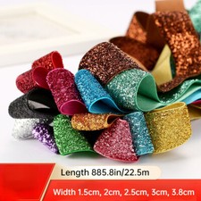 22.5m Brillant Sequin Velours Ruban Simple Visage Bordure Sangles pour DIY Craft