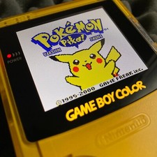 ULTIMATE Nintendo Gameboy Color Type Pokémon Version Jaune IPS Light Backlit HD