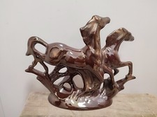 Ancienne Statue / Sculpture Couple de Chevaux / Cheval en céramique Vintage