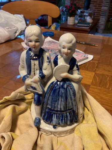 Couple porcelaine bleu et - couple, en