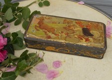 ANCIENNE BOITE EN TOLE FER  PUBLICITAIRE LITHOGRAPHIEE BISCUITS  chocolat debray