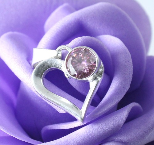 Pendentif coeur solitaire - pendentif,