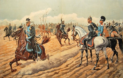 Estampe 19è manoeuvres - estampe,