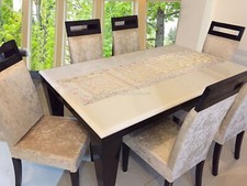 Chemin de table indien jacquard brocart éléphant blanc longue nappe basse