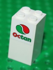Lego White Brick with Octan