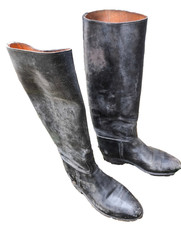 Bottes montantes cuir noir - bottes,
