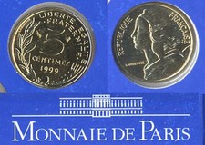 FDC : Pièce de 5 centimes Marianne 1999 neuve/scellée