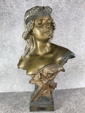 BUSTE « SALOMÉ » RIGUAL PEDRO Sculpture Art Nouveau Régule polychrome 40 cm 1900