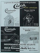 PUBLICITE CICCA AVERTISSEUR CICCASIMPLEX TENOR MOTO AUTO KLAXON DE 1935 AD PUB