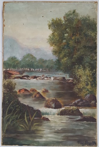 Paysage montagne rivière