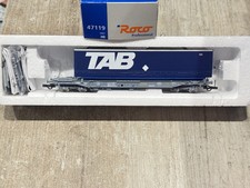 Roco 47119 Wagon Marchandise Cangourou Transport Conteneur TAB SNCF Échelle H0