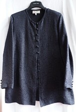 Elégante tunique de style asiatique en soie noire CFOC T2