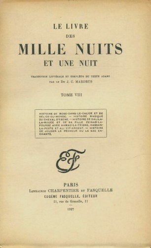 Livre des mille nuits - livre,